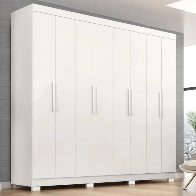 Guarda Roupa Casal Lisboa 8 Portas 4 Gavetas Com Pés
