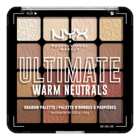 Nyx Professional Makeup Ultimate Shadow Palette, Paleta De S Color de la sombra Warm neutrals