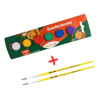 Tinta Guache C/ 6 Cores Escolar Multiuso - Leo&leo Tinta Guache C/ 6 Cores Escolar Multiuso - Leo&leo