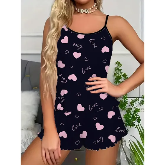 Pijama Curto Feminino Com Regata E Shorts Ideal Para O Verão