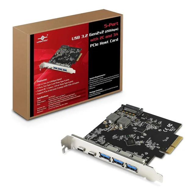 Vantec 5-puerto Usb 32 Gen2x2 (total 20 Gbps) Con Una Host