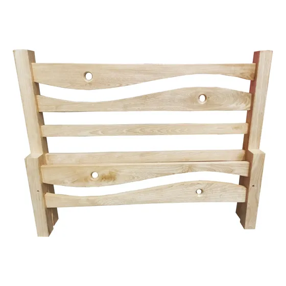 Cama Maciza En Flor Morado Natural Lacado 