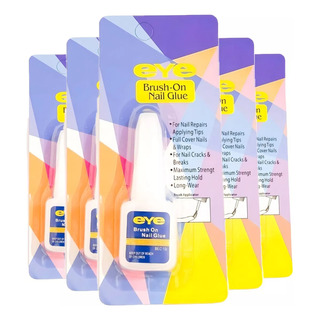 Kit 5 Cola Para Unhas Postiças Eye Com Pincel Manicure Kit 5 Cola Para Unhas Postiças Eye Com Pincel Manicure