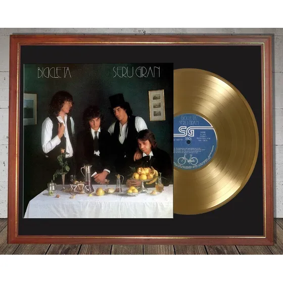 Seru Giran Bicicleta Tapa Lp Y Disco De Oro En Cuadro