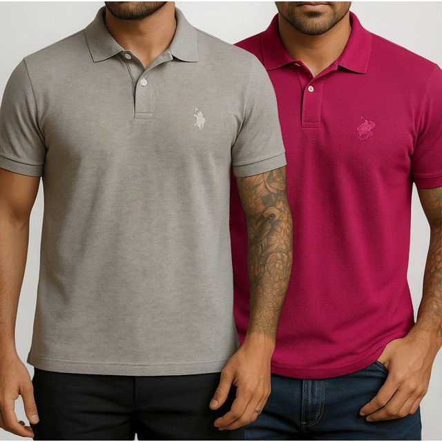 Kit 2 Camisa Polo Piquet Masculina Casual Premium Kit 2 Camisa Polo Piquet Masculina Casual Premium