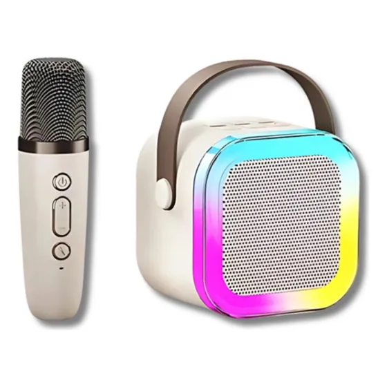 Mini Parlante Portátil Karaoke Con Micrófono Inalámbrico Us*