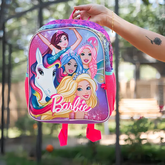 Mochilas Infantiles Niña Escolar Barbie 9524l101s Arpelli Color Rosa Diseño De La Tela Estampada