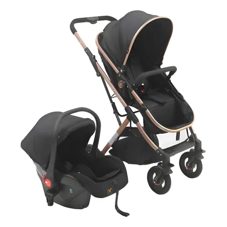 Carrinho C/bebê Conforto Reversível Elysian Maxi Baby - Preto