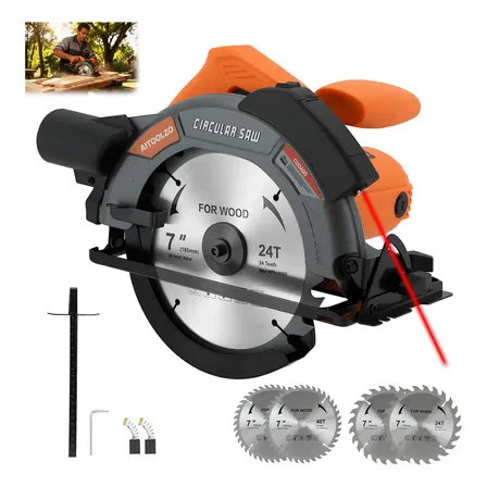 Serra Circular Elétrica 185mm 1650w Com Guia Laser Aitoolzo Laranja