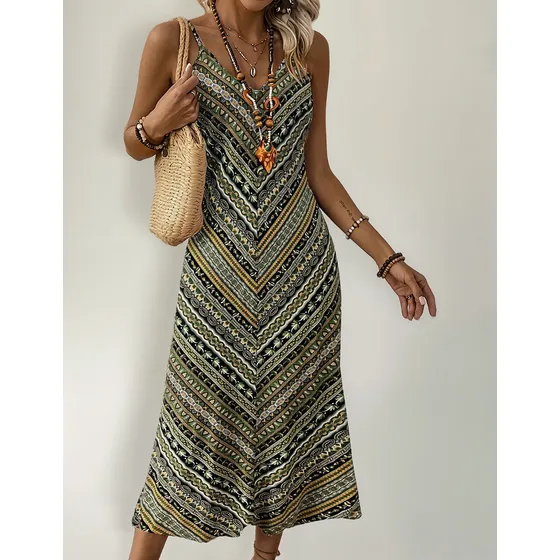 Vestido Largo Shutter Con Tiritas Y Cuello V - Talla M