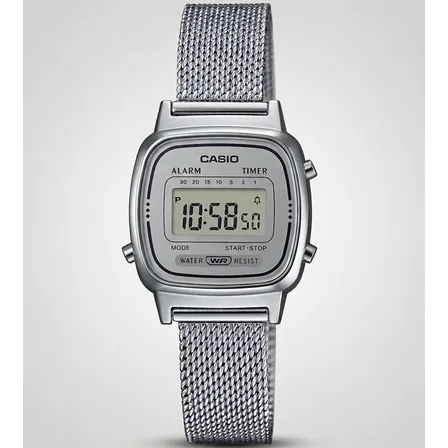 Relógio Casio Feminino Vintage Prata Original La-670wem-7df Prateado Prata