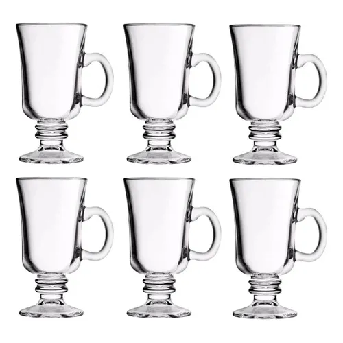 Jogo De Canecas Cappuccino Irish 6 230 Ml Vidro Class Home