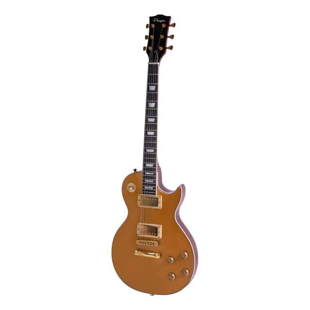 Guitarra Eléctrica Parquer Les Paul Dorada Con Funda