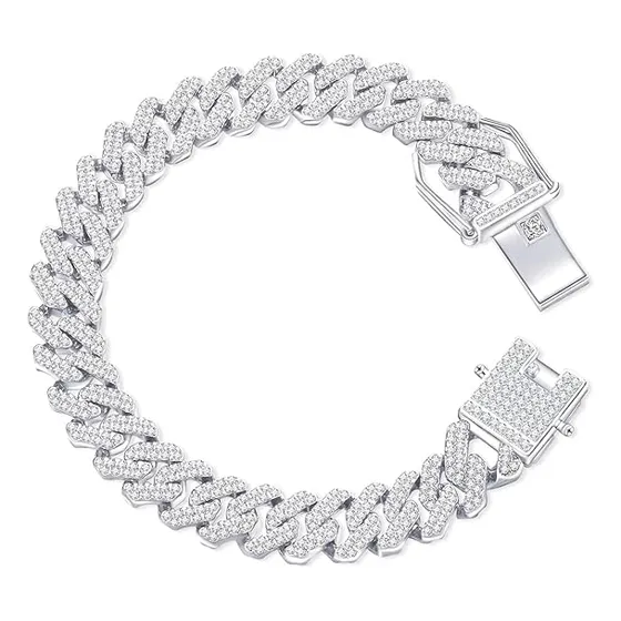 Pulsera Miami Cubana Full Ice Drip Shadow Ice Diamantes 14k