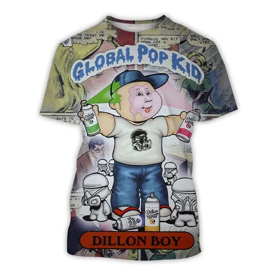 Playera De Hip-hop Con Estampado 3d Para Niños Garbage Pail