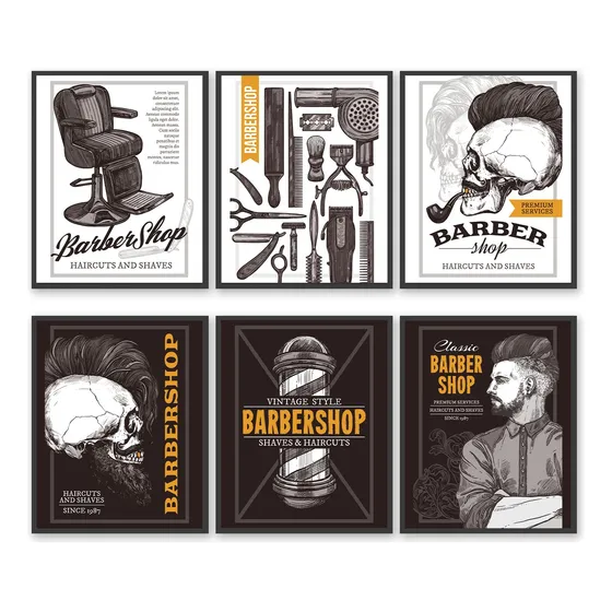 Póster De Peluquería Para Decoración De Barbería, Carte.