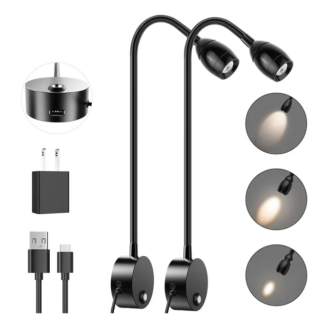 Luz De Lectura Led Pared Cuello Cisne Flexible Ajustable