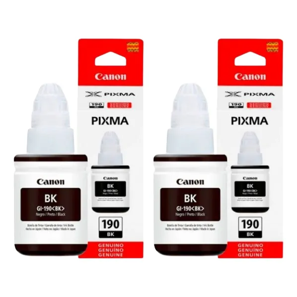 2 Pack Tinta Canon Gi 190 Original Negro G2110 G3110 G4110
