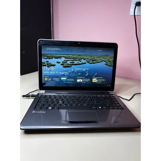 Notebook Itautec I3 Office Estud Bom Barato 4gb Ssd Preto