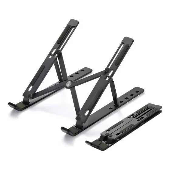 Suporte Para Notebook Laptop Alumínio Preto Mesa Universal