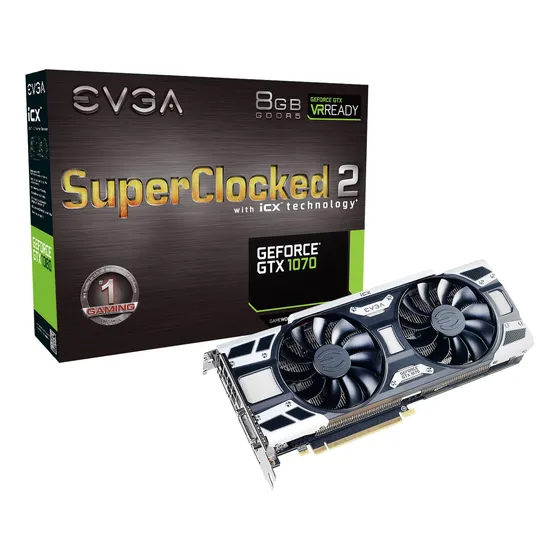 Placa Gráfica Evga Geforce Gtx 1070 Sc2 Gaming 8gb Gddr5
