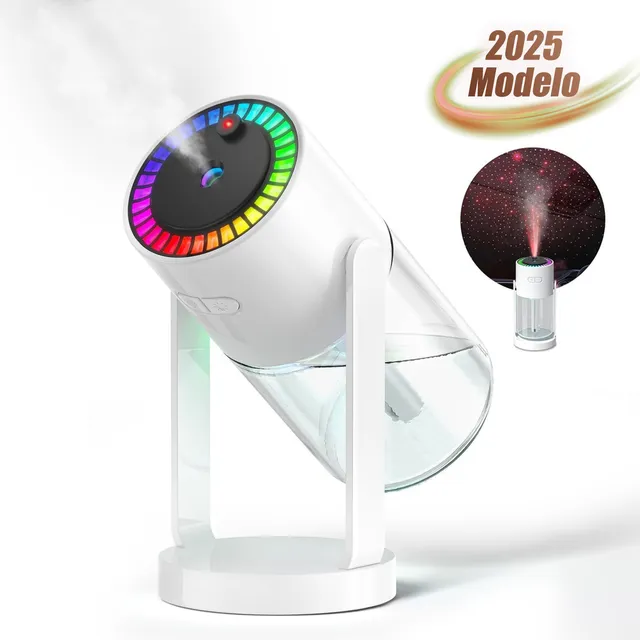 Humidificador De Proyección Bigview, Difusor De Aromas Aceites Esenciales, Efecto De Iluminación Rgb, Proyector De Cielo Estrellado, Dos Modos, Difusores Para Casa Blanco