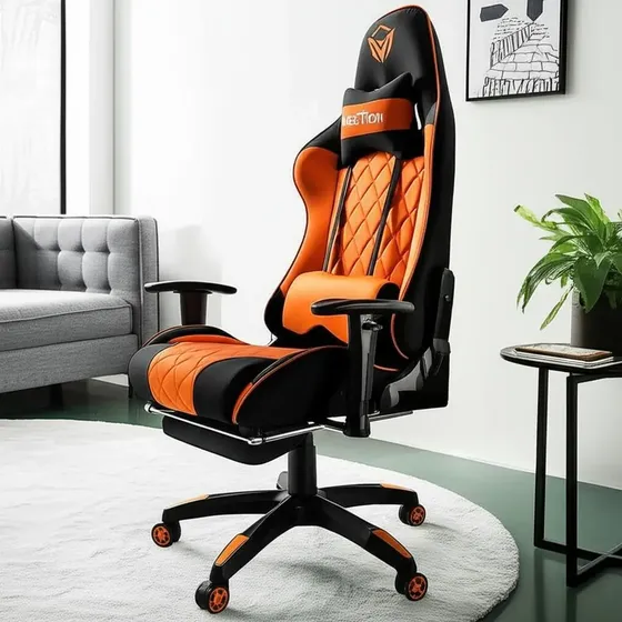 Silla Gamer Meetion Mt-chr25 Negro Con Naranja Febo | Cuotas sin interés