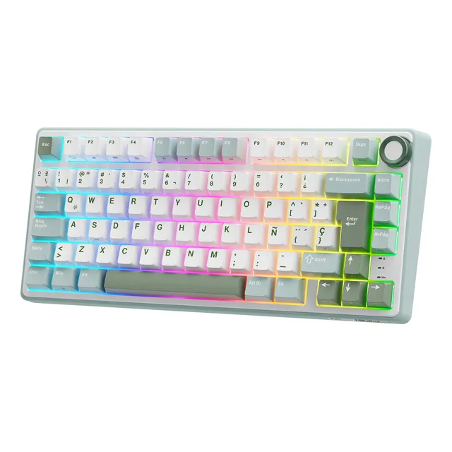 Teclado Mecánico Royal Kludge Español Rgb  Silver Switch Pbt