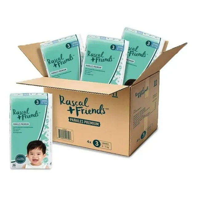Pañales Rascal + Friends Premium - Caja Con 4 Paquetes
