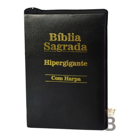 Biblia Sagrada Letra Hipergigante Zíper Preta C/ Harpa Cristã De João Ferreira De Almeida Vol. Único Editora Cpp Capa Dura Em Português 2021 Biblia Sagrada Letra Hipergigante Zíper Preta C/ Harpa Cristã De João Ferreira De Almeida Vol. Único Editora Cpp Capa Dura Em Português 2021