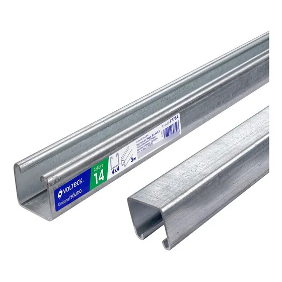 2 Perfiles Unicanal Volteck Pu-144s 1.5m Calibre 14 4x4cm