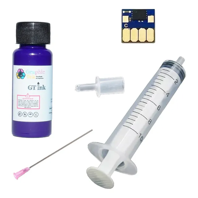 Kit Para Rellenar Compatible Cartucho Hp 712xl Cian Con Chip