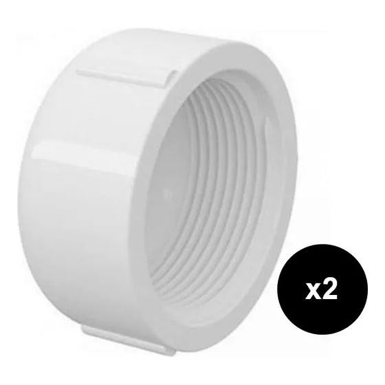 Tapon Tapa Hembra Pvc Con Rosca 1 PuLG X2unidades