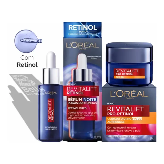 Crema facial de día y sérum de noche con retinol L´Oréal Revitalift para todo tipo de piel