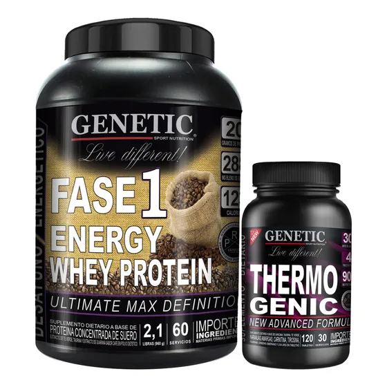 Masa Muscular Definida Proteina Fase 1 Thermogenic Genetic Sabor Neutro