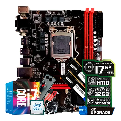 Kit Processador Intel Core i5 12400F + Placa Mãe H610M + 16GB DDR4