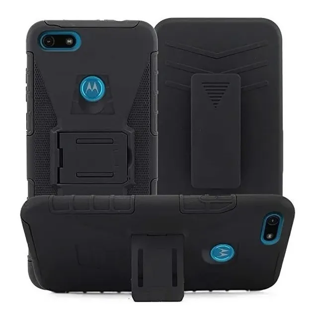Funda De Uso Rudo + Mica Moto C E4 E5 G4 G5 G6 G7 Z2 Z3 One