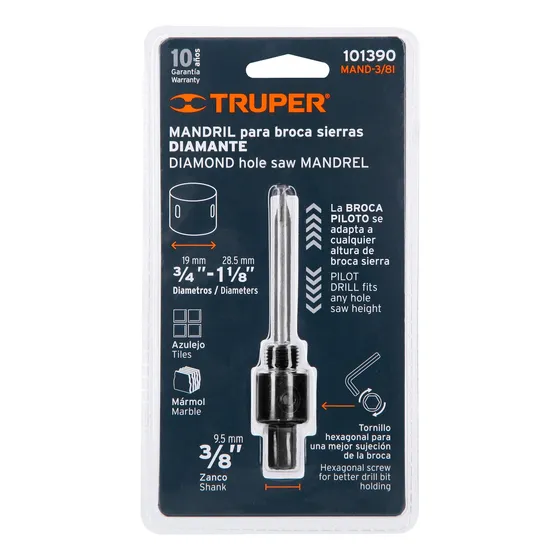 Adaptador Para Sierra Copa Marmol 3/8 Truper
