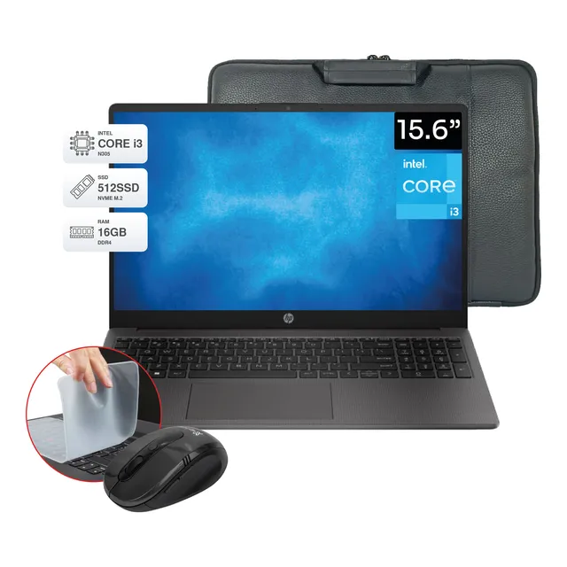 Laptop Hp 250 G10, Intel Core I3-n305, Ram 16gb, Ssd 512gb Gris Oscuro