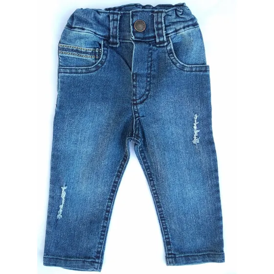 Pantalón Tiki Jeans Con Roturas Bebé Infantil Talles 0 Al 3