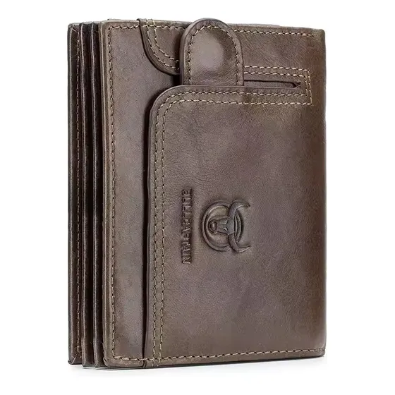 Bullcaptain - Billetera De Cuero Qb-037a-cf Marrón