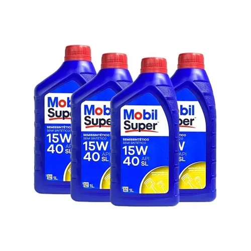 Kit 4 Óleos Motor Mobil Super 15w40 Semissintético Api Sl