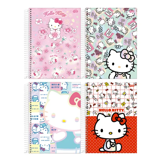 Caderno Universitário 80 Folhas Hello Kitty Jandaia  - 4 Un