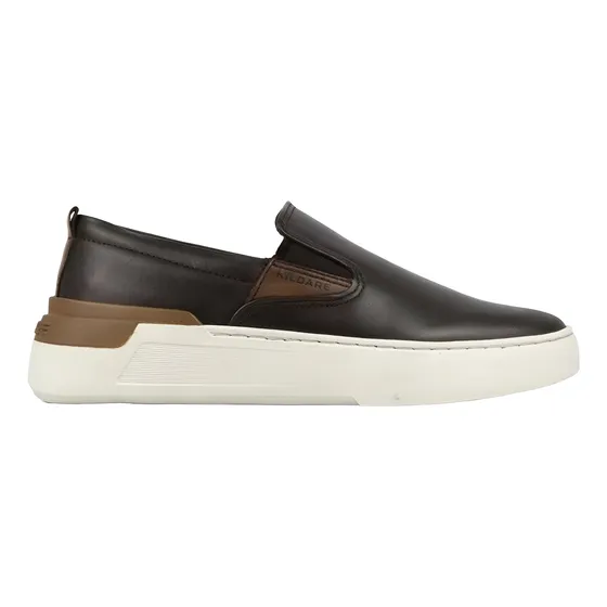 Slip On Couro Kildare Mick Masculino - Café