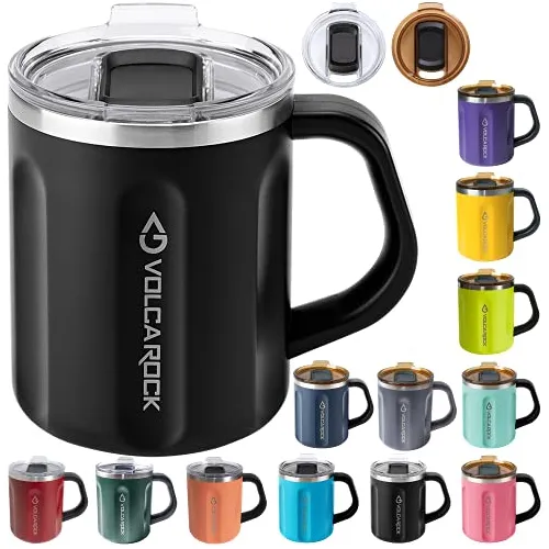 Volcarock Mug De Café De Acero Inoxidable Con Mango, Ytsgx