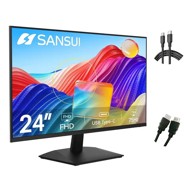 Monitor Gamer Sansui con pantalla de 24" 60Hz 127V y resolución Full HD