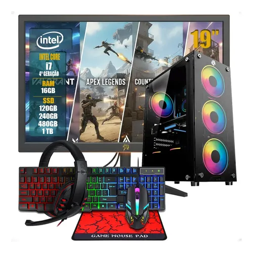 Pc Gamer Completo Wolf System I7-3770 16gb Ssd Gt 730 | MercadoLivre
