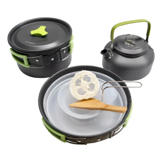 Marmita Spinit. 2 Pers. 11 Piezas. Incluye Pava. Libre Bpa