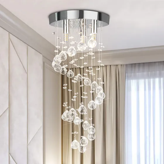 Lmpara De Cristal Crystop 3 Luces, Moderna Para Saln, Dormit