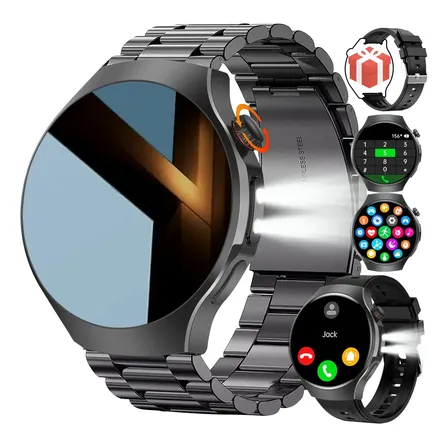 Smartwatch Con Llamadas Bluetooth Malla Metálica Negro Milanés